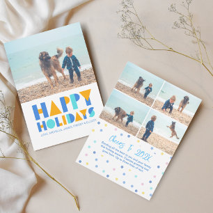 Carte de vacances colorée avec collage de photos
