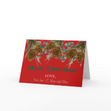 Carte de vacances Cône de Pin de Noël
