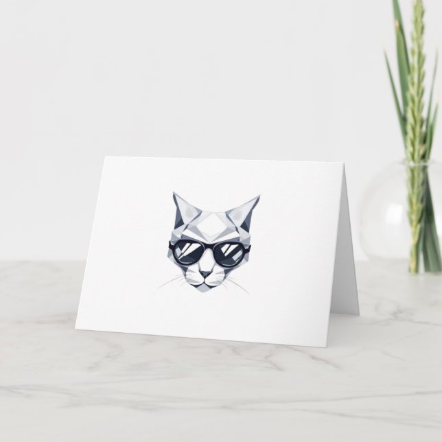 Carte de vacances Cool Cat avec lunettes de soleil (Devant)