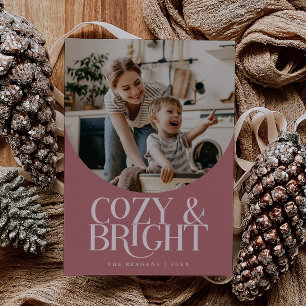Carte de vacances Cosy Bright Elegant Photo rose