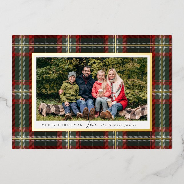 Carte de vacances Cosy Christmas Plaid Foil (Recto)