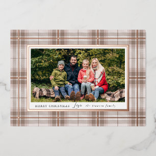 Carte de vacances Cosy Christmas Plaid Foil