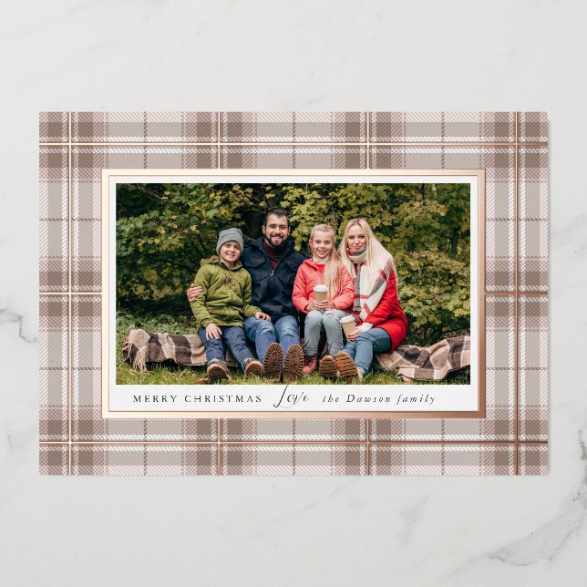 Carte de vacances Cosy Christmas Plaid Foil (Recto)