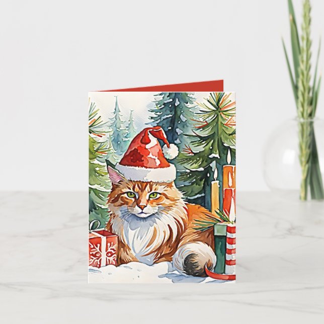 Carte de vacances Cosy Maine Coon Christmas Snow S (Devant)