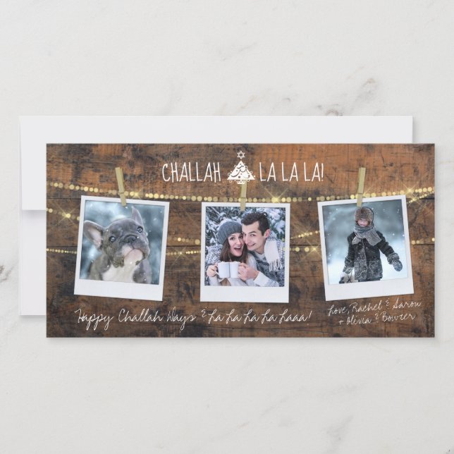 Carte de vacances Cute Challah Days La La La 3-Pho (Devant)