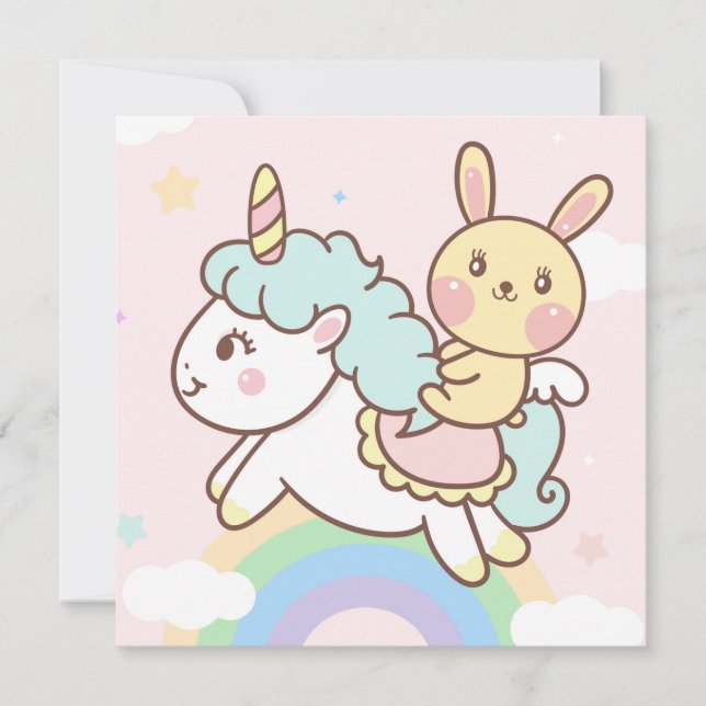 Carte de vacances Cute Unicorn (Devant)
