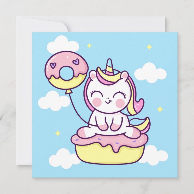Carte de vacances Cute Unicorn (Devant)