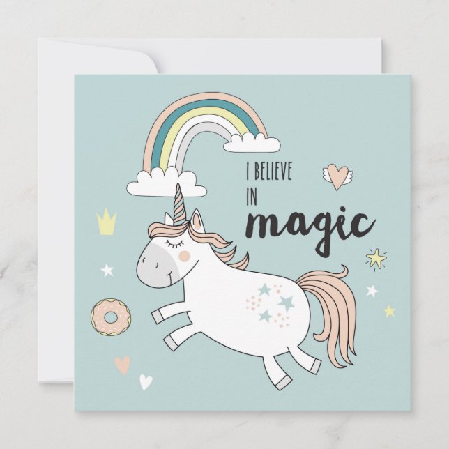 Carte de vacances Cute Unicorn (Devant)