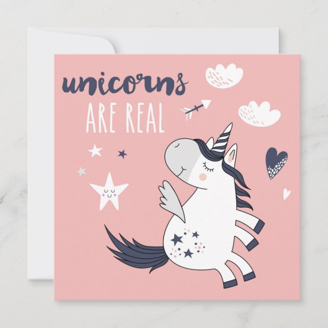 Carte de vacances Cute Unicorn (Devant)