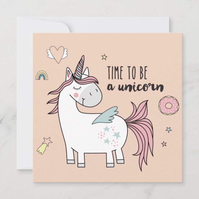 Carte de vacances Cute Unicorn (Devant)