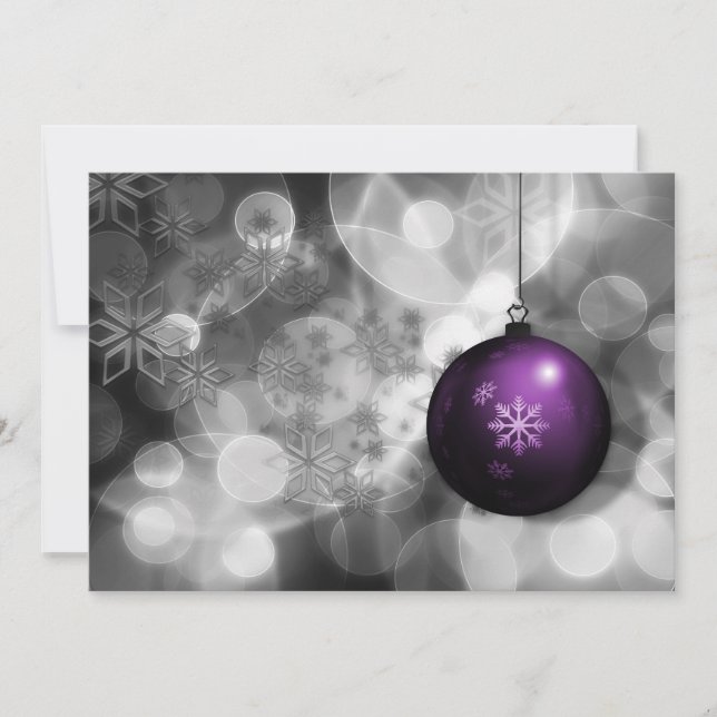 carte de vacances d'affaires argent violet festive (Devant)