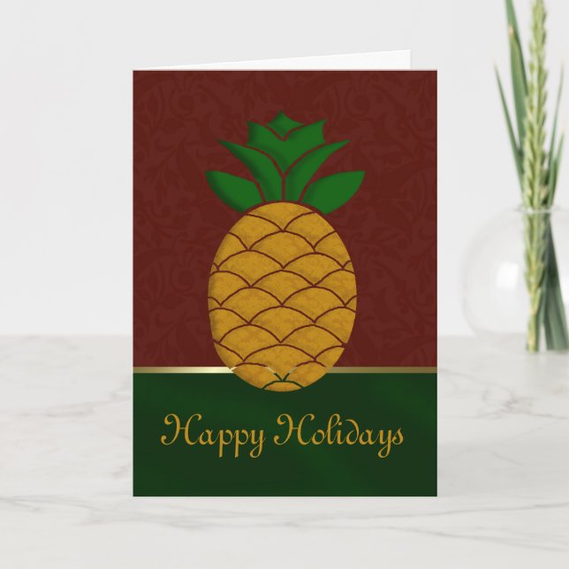 Carte de vacances Damask Pineappy (Devant)