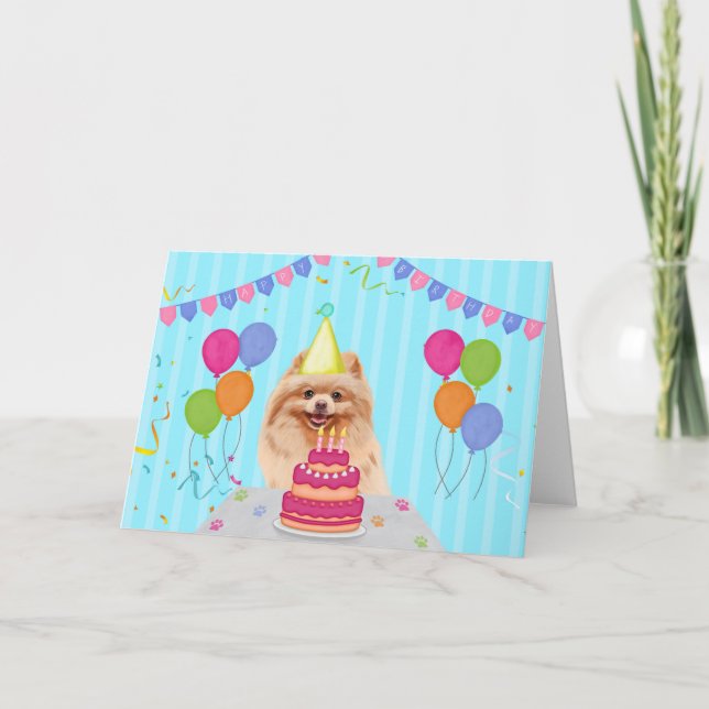 Carte de vacances d'anniversaire de Poméranie (Devant)