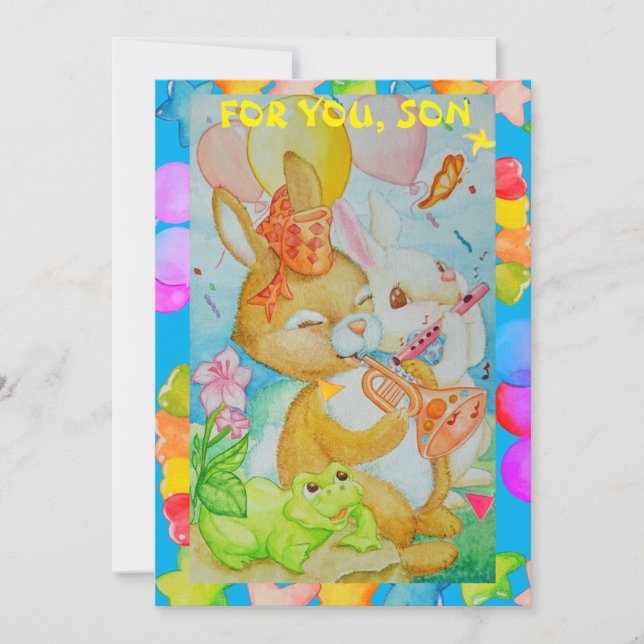 Carte de vacances d'anniversaire d'un fils (Devant)