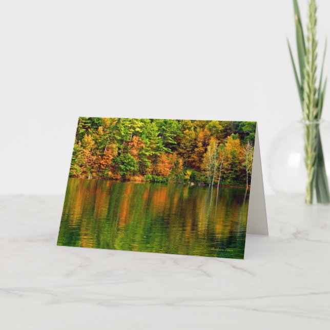 Carte de vacances d'automne pour l'étang de Walden (Devant)