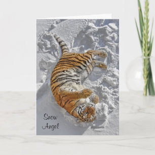 Carte de vacances de "ange de neige" de tigre
