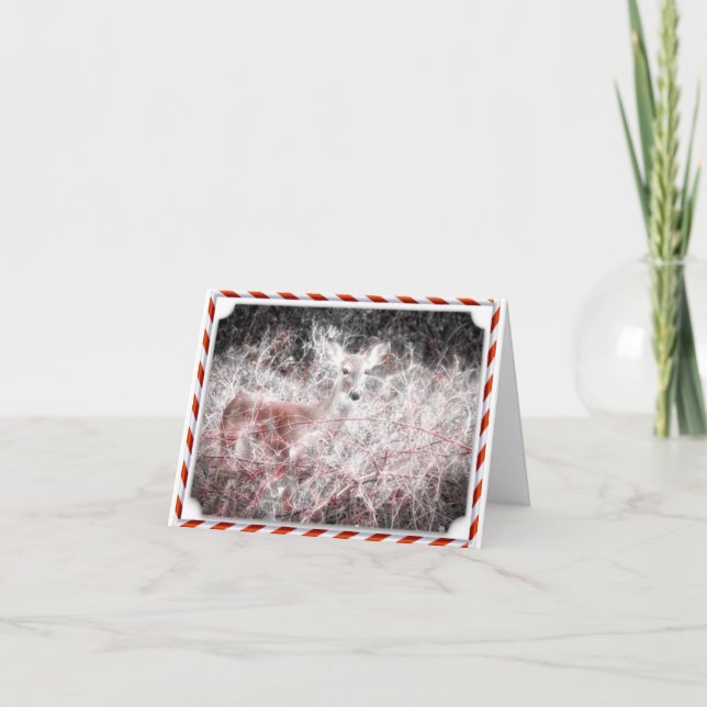 Carte de vacances de cerfs communs de Noël de (Devant)