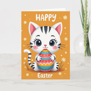 Carte de vacances de chat rayé mignon