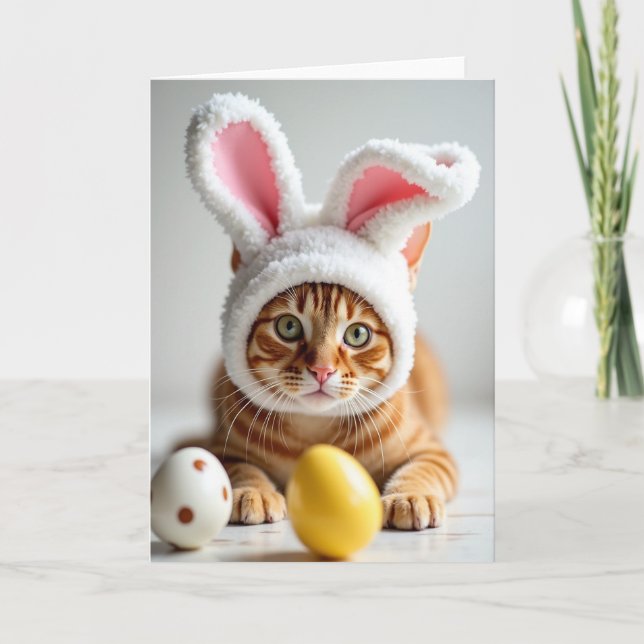 Carte de vacances de chat roux mignon (Devant)
