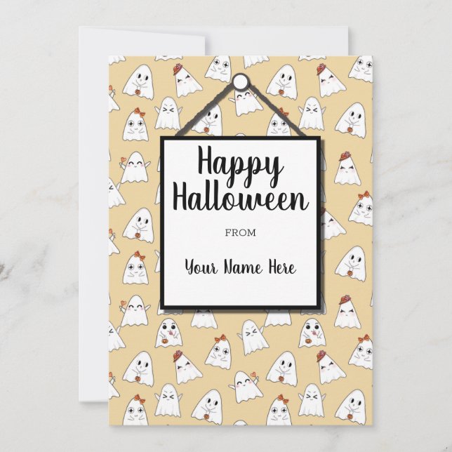 Carte de vacances de Halloween Joyeux Gribouillis  (Devant)