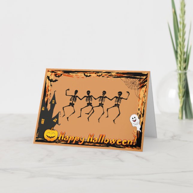 Carte de vacances de Halloween Squelettes (Devant)