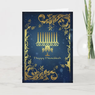 carte de vacances de hanoukka avec le menorah
