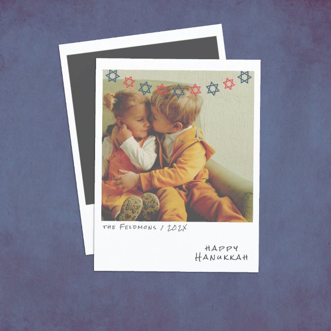 Carte de vacances de Hanukkah photo instantanée no (Créateur téléchargé)