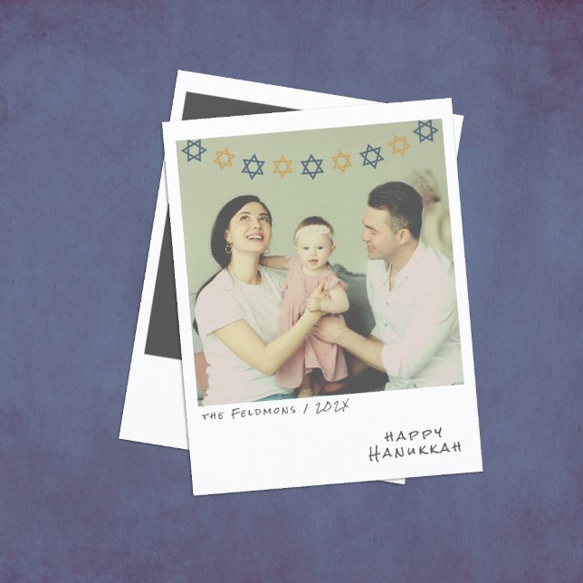 Carte de vacances de Hanukkah photo instantanée no (Créateur téléchargé)