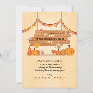 Carte de vacances de jour de bon thanksgiving