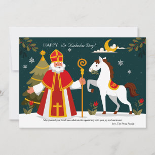 Carte de vacances de la nuit de Saint-Nicolas et s