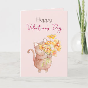 Carte de vacances de la Saint-Valentin avec un cha