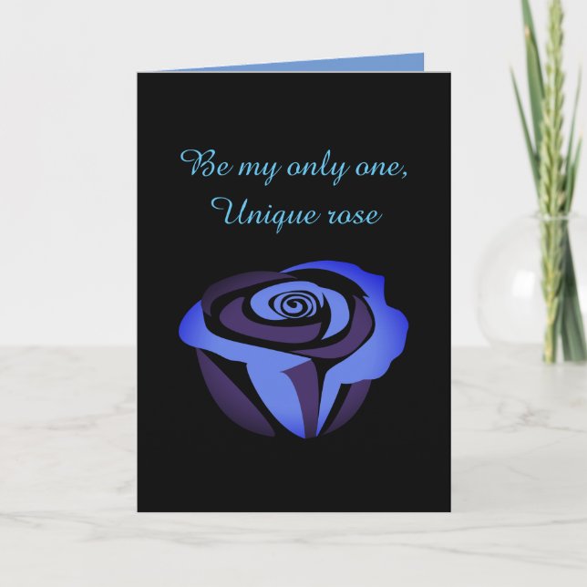 Carte de vacances de la Saint-Valentin rose bleue  (Devant)