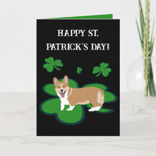 Carte de vacances de la St. Patrick’s Day Corgi Pu