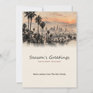 Carte de vacances de Los Angeles au coucher du sol