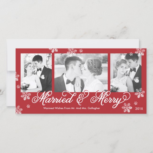 Carte de vacances de mariage et de joie Snowflake  (Devant)