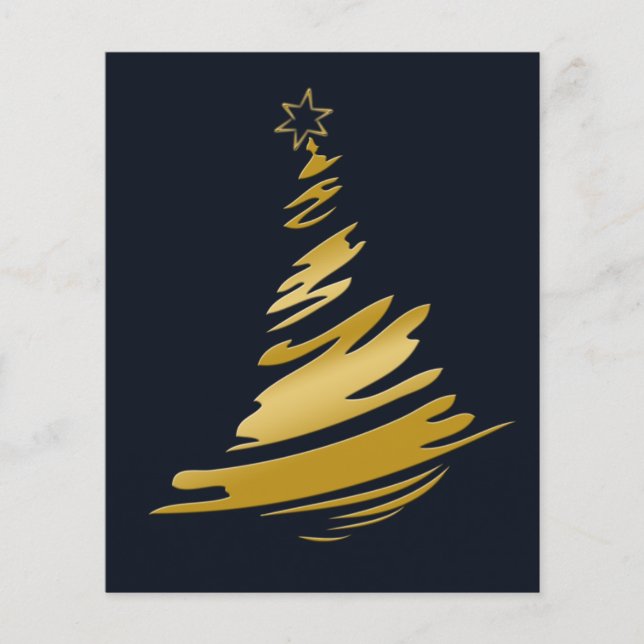Carte de vacances de Noël à arbre de Noël bleu et  (Devant)