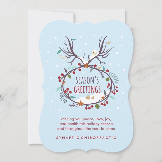 Carte de vacances de Noël à plat Chiropratique (Devant)