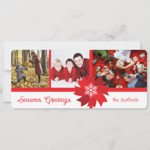Carte de vacances de Noël à ruban rouge plat