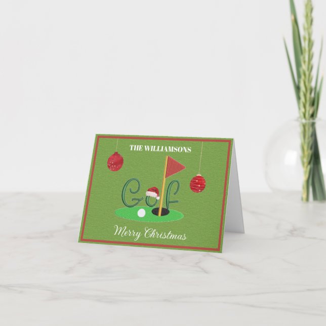 Carte de vacances de Noël à thème de golf (Devant)