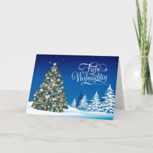 Carte de vacances de Noël allemand Baubles Tree
