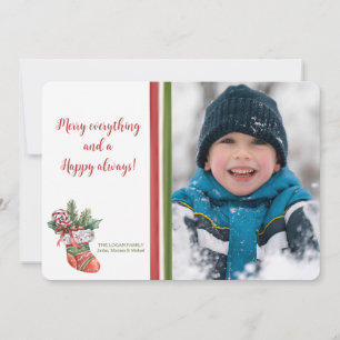 Carte de vacances de Noël avec photo de bas de Noë