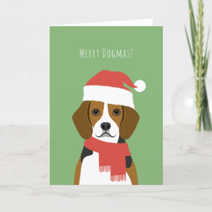 Carte de vacances de Noël beagle