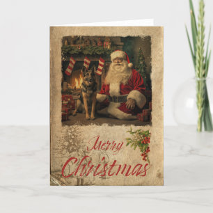Carte de vacances de Noël berger allemand