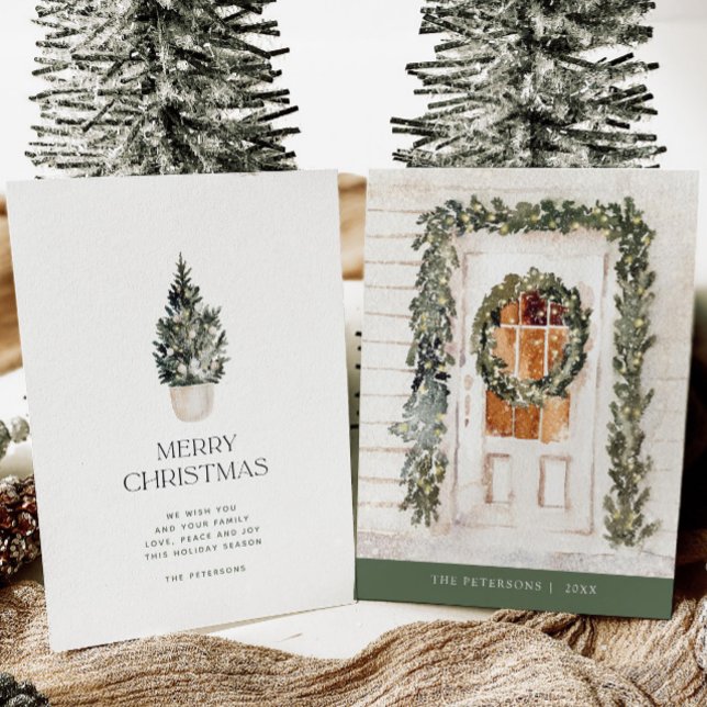 Carte de vacances de Noël Cosy Wreath non photo (Créateur téléchargé)