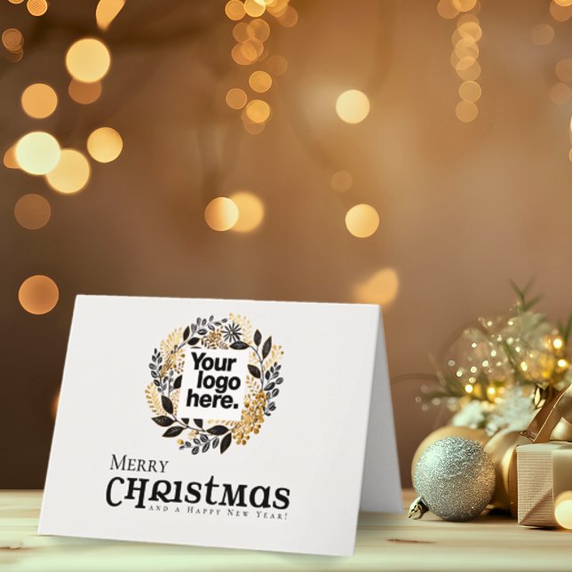 Carte de vacances de Noël Couronne QR Code Entrepr (Créateur téléchargé)