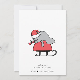 Carte de vacances de Noël Cute Manatee