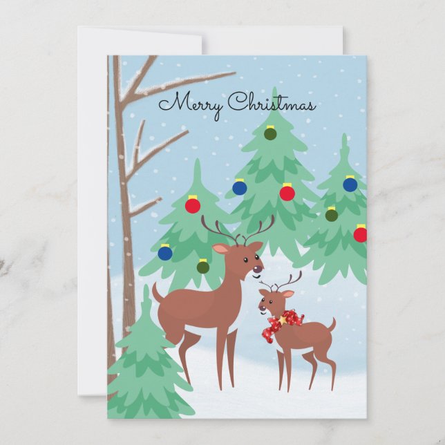 Carte de vacances de Noël dans les bois (Devant)