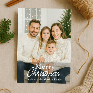 Carte de vacances de Noël de famille moderne