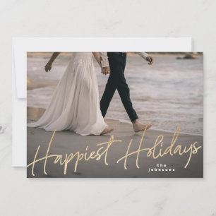 Carte de vacances de Noël de la famille Gold Joyeu
