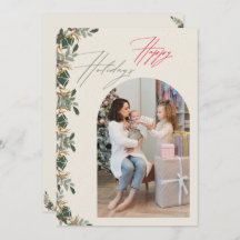 Carte de vacances de Noël de photo de famille d'ar